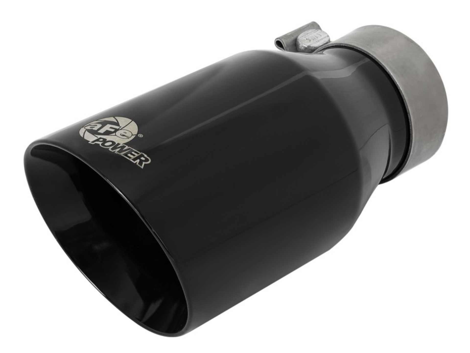 Picture of aFe MACH Force-Xp Univ 304 SS Double-Wall Clamp-On Exhaust Tip - Black - 3in Inlet - 4.5in Outlet
