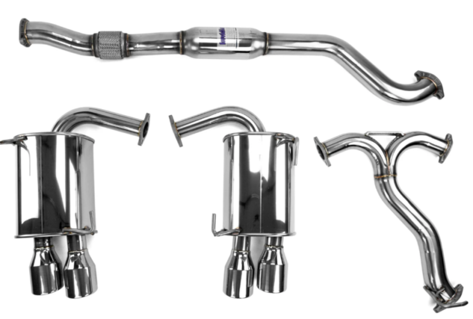 Picture of Invidia 15+ Subaru STI 4Dr Q300 Single Layer Titanium Burnt Quad Tip Cat-Back Exhaust