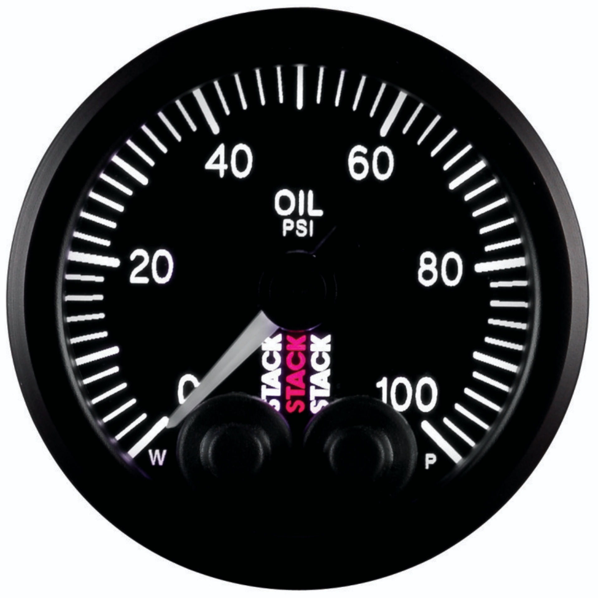 Picture of Autometer Stack Instruments Pro Control 52mm 0-100 PSI Oil Pressure Gauge - Black (1/8in NPTF Male)