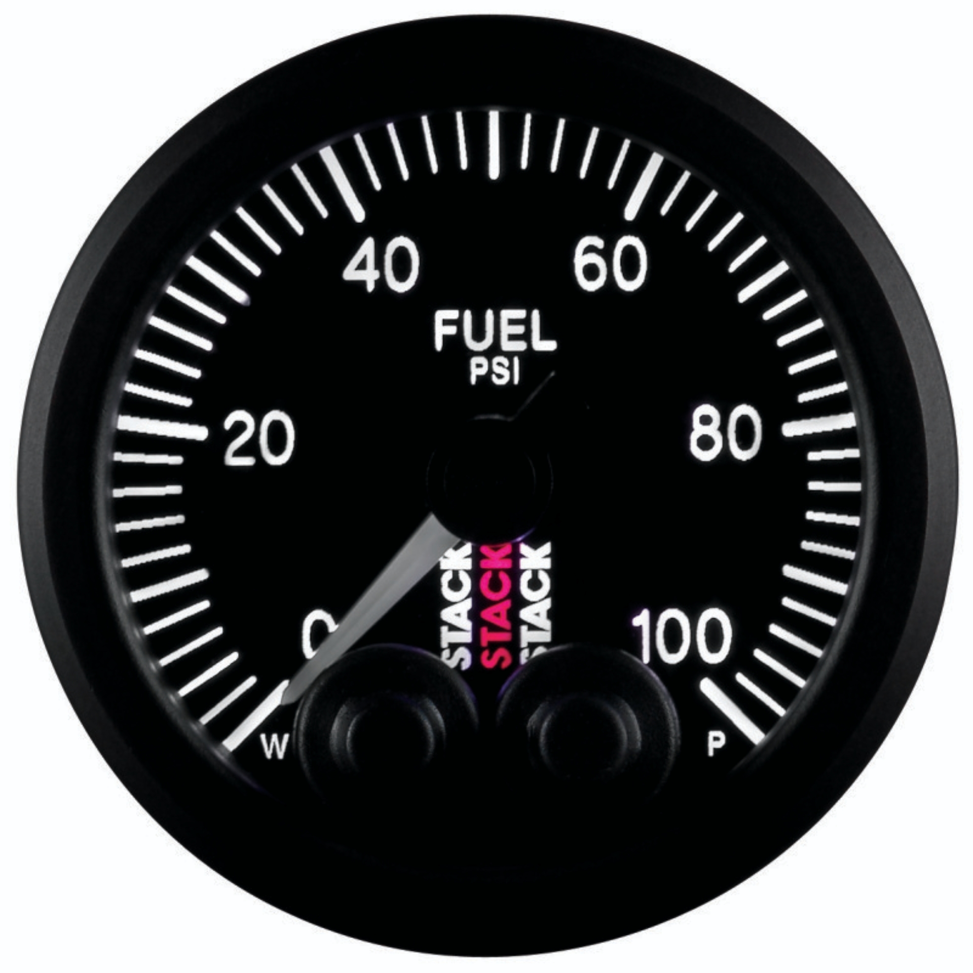 Picture of Autometer Stack Instruments Pro Control 52mm 0-100 PSI Fuel Pressure Gauge - Black (1/8in NPTF Male)