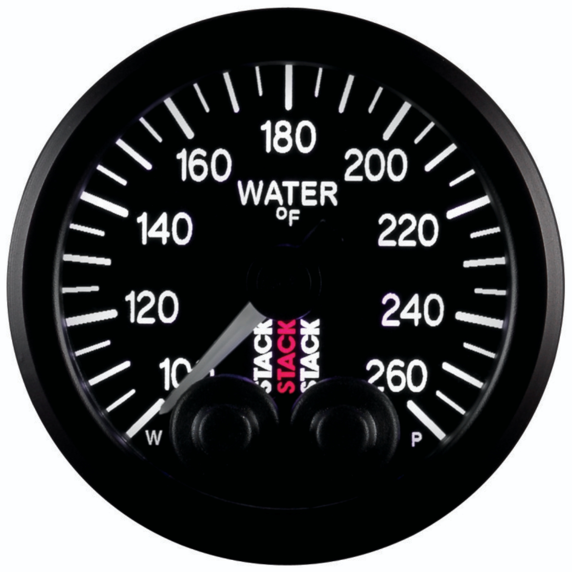 Picture of Autometer Stack Pro Control 52mm 100-260 deg F Water Temp Gauge - Black (1/8in NPTF Male)