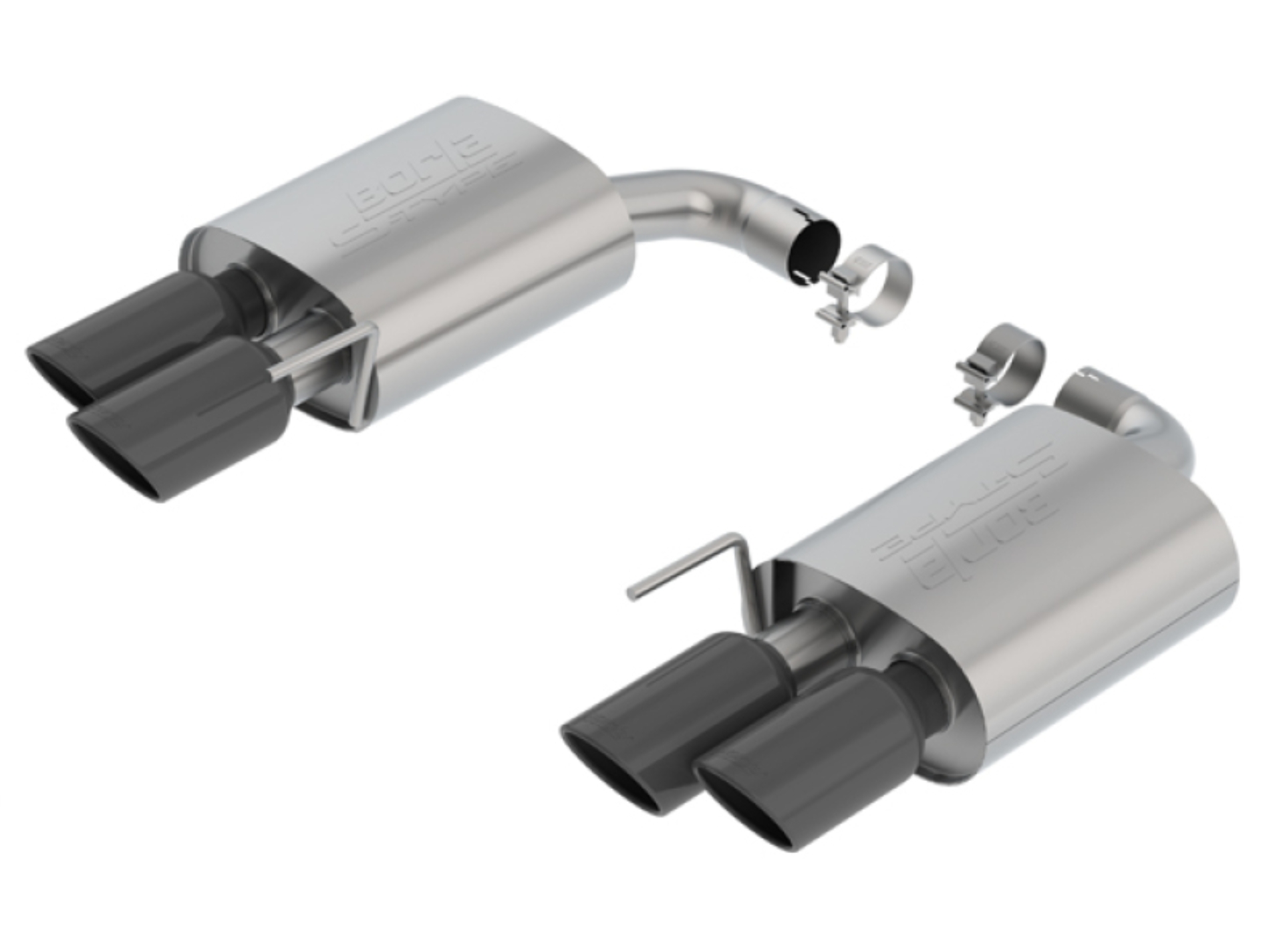 Picture of Borla 18-19 Ford Mustang GT 5.0L 2.5in S-Type Exhaust w/o Valves (Rear Section Only) - Black Chrome