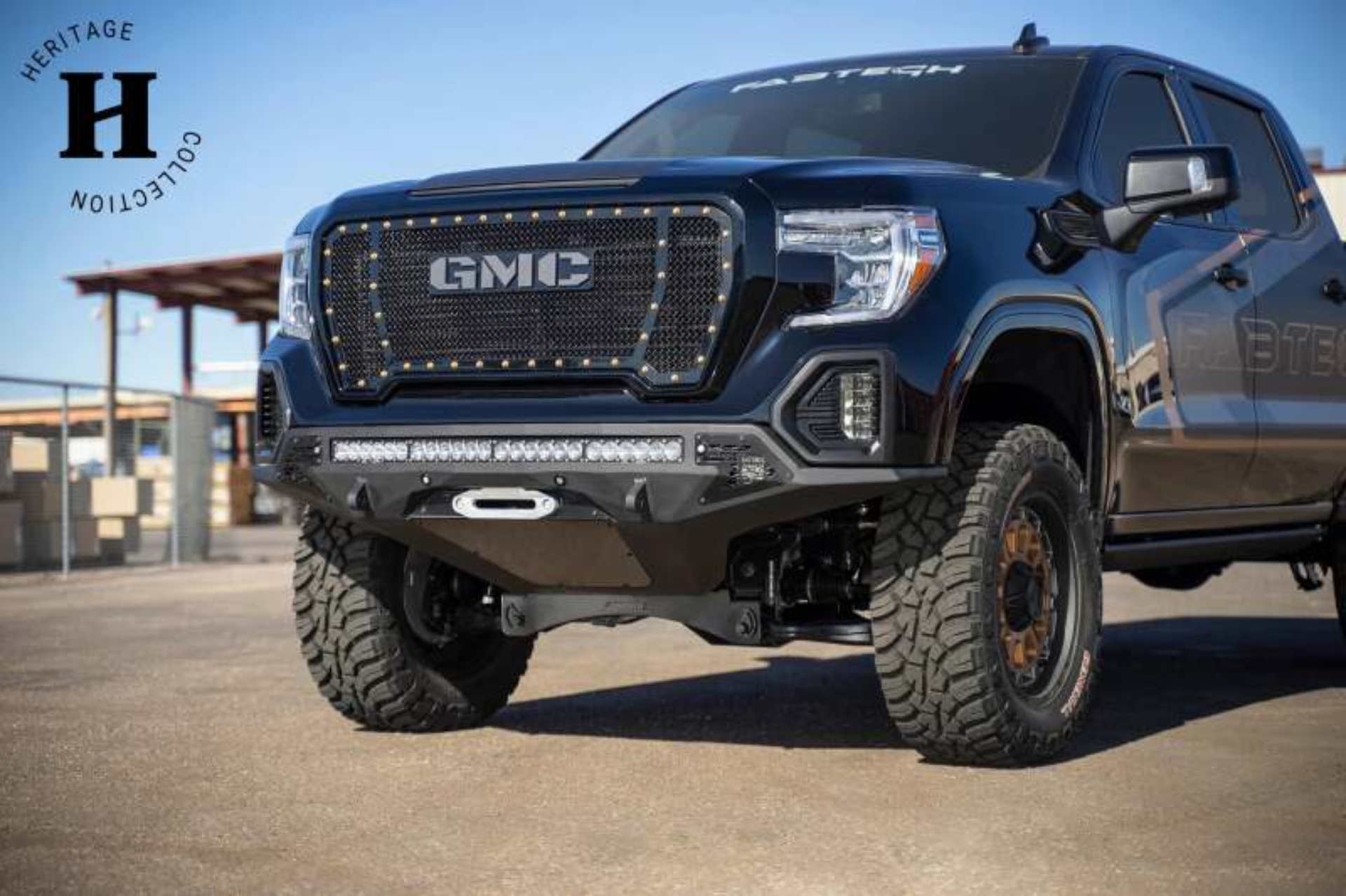 Picture of Addictive Desert Designs 2019 GMC Sierra 1500 SF Front Bumper w/ Winch Mount & Sensor Cutout