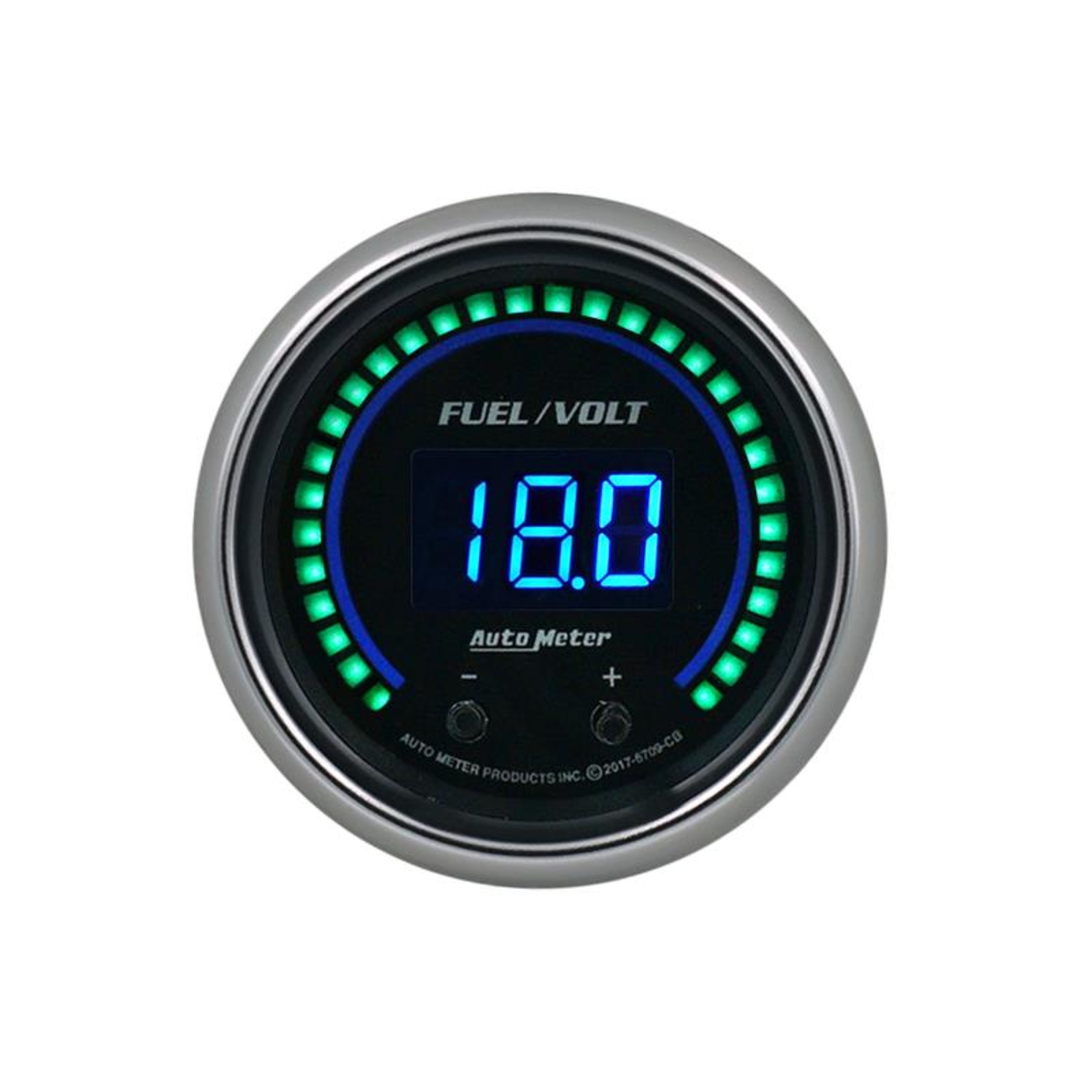 Picture of Autometer 52.4mm Black Switchable 0-100 Fuel Level / 8-18V Voltmeter Cobalt Elite Digital Gauge
