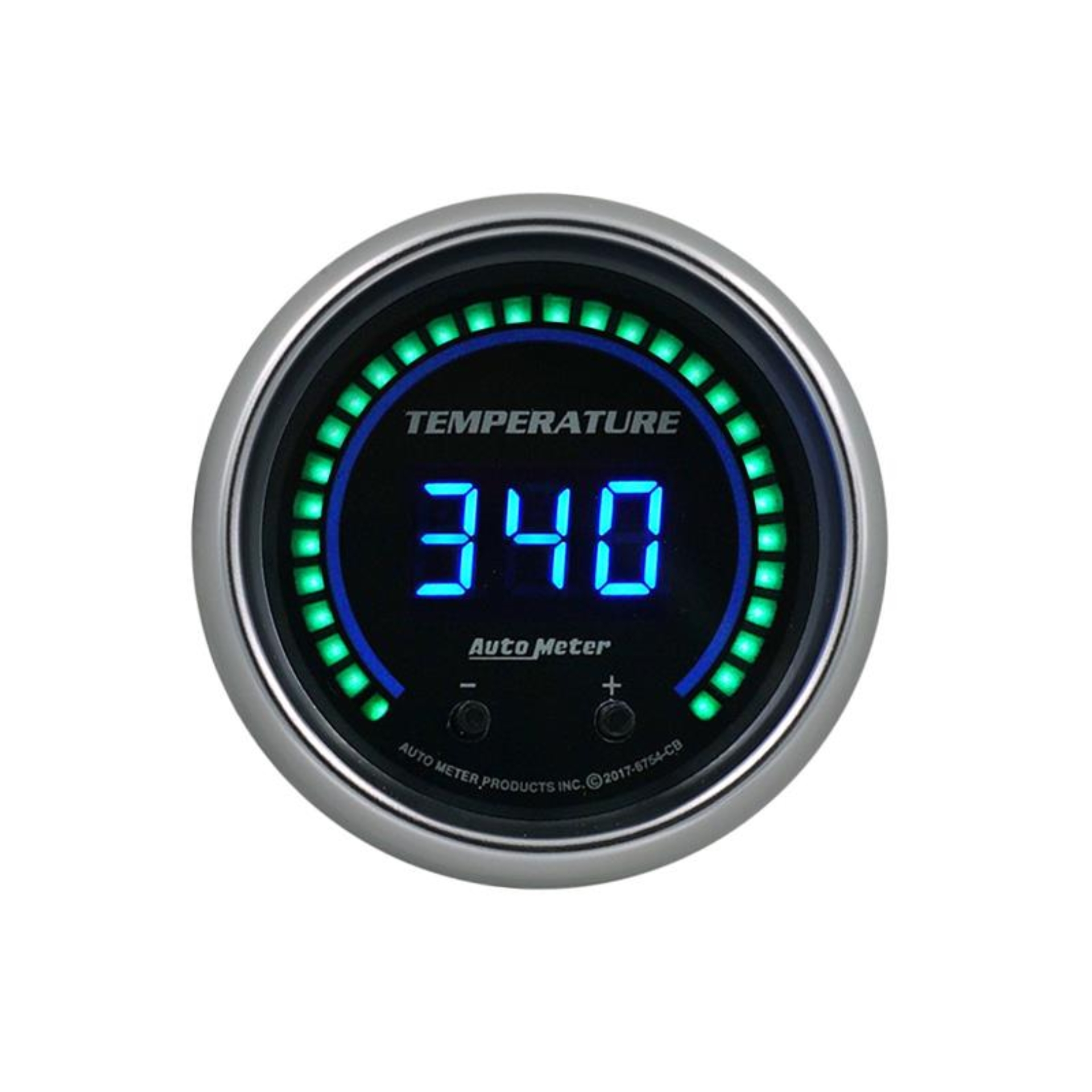 Picture of Autometer 52.4mm Black Switchable 60-340 Degrees F / 40-170 Degrees C Cobalt Elite Digital Gauge