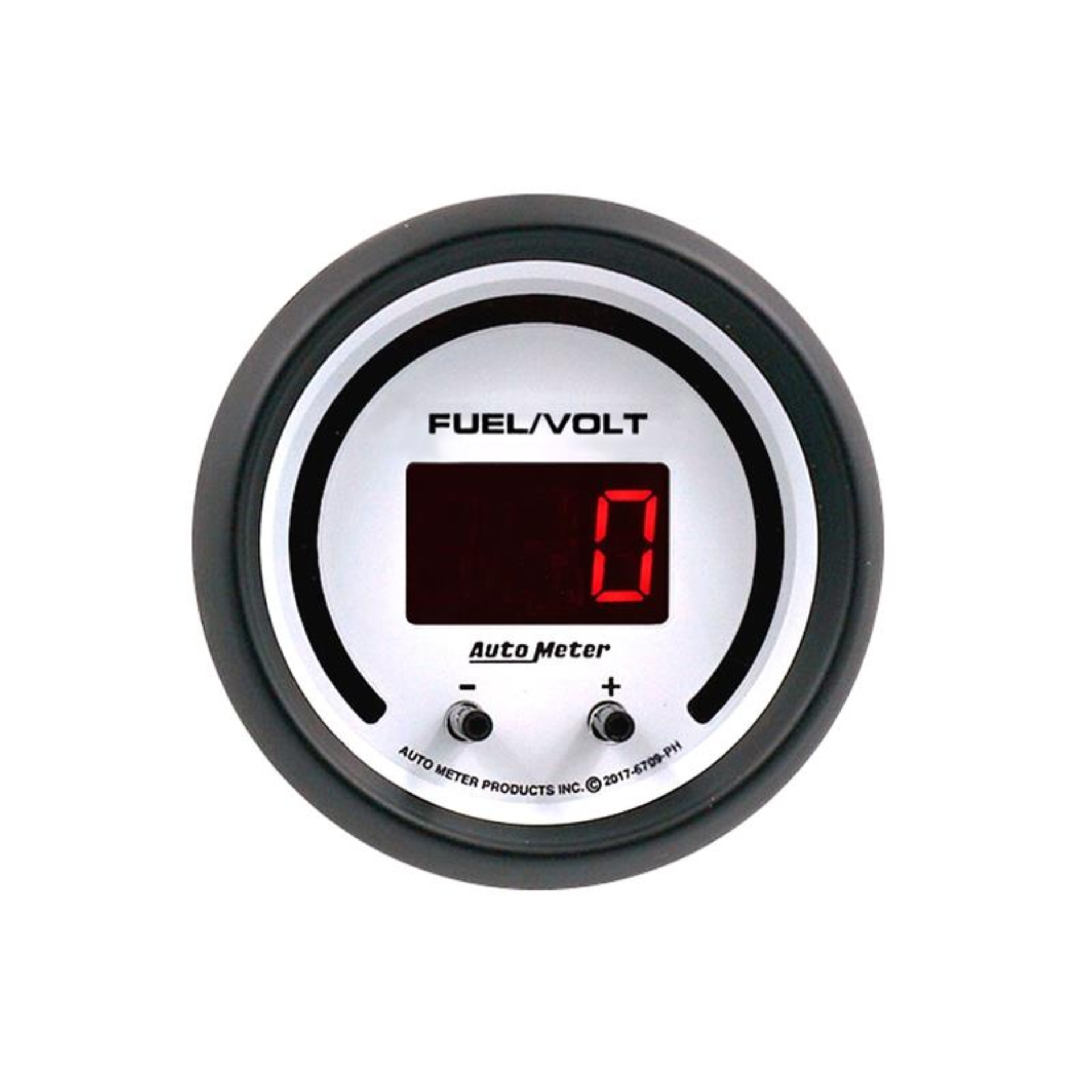 Picture of Autometer 52.4mm White Switchable 0-100 Fuel Level/8-18V Voltmeter Phantom Elite Digital Gauge