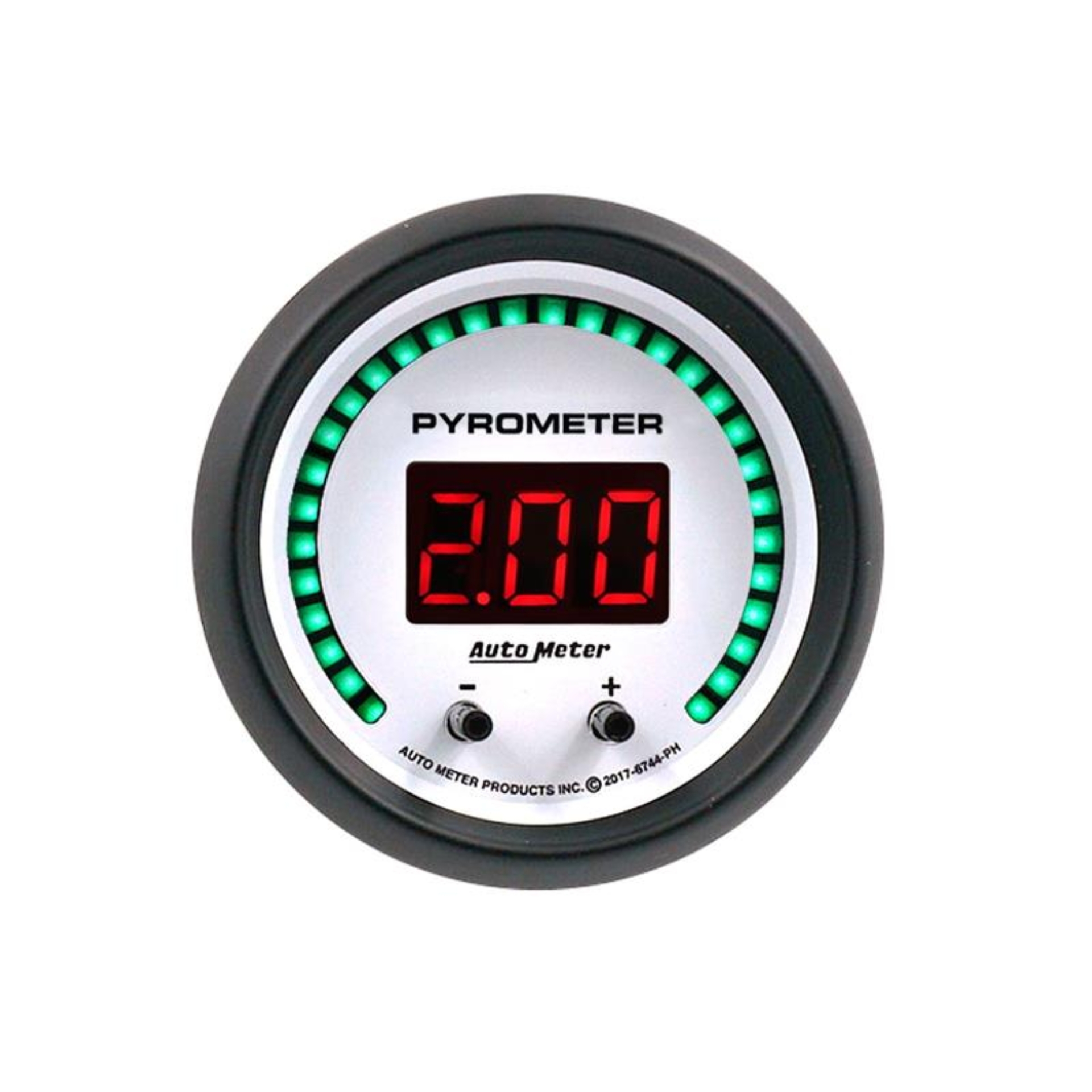 Picture of Autometer 52.4mm White Two Channel 0-2000 Degree Pyrometer (EGT) Phantom Elite Digital Gauge
