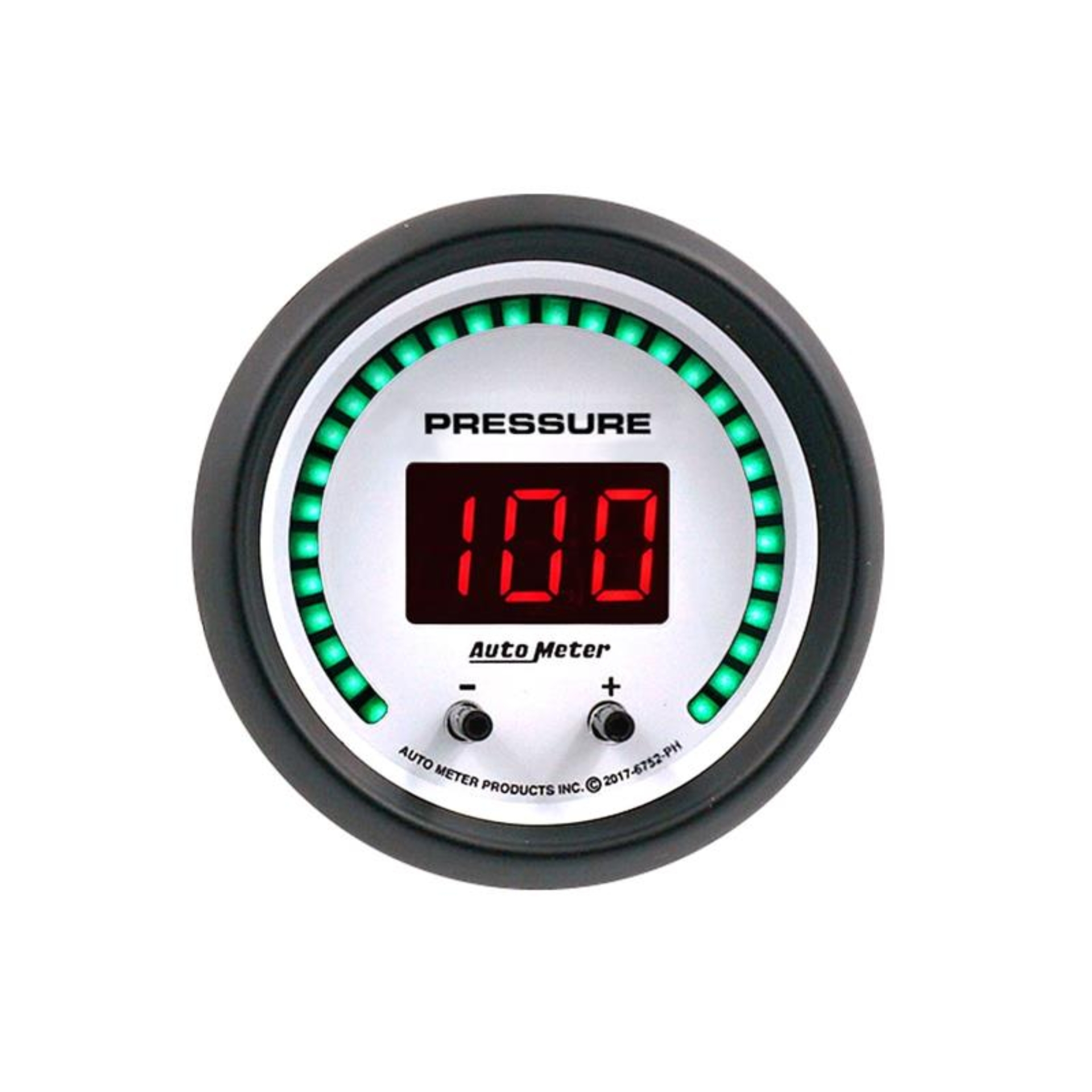 Picture of Autometer 52.4mm White Switchable 0-1600 PSI/0-110 BAR Fluid Pressure Phantom Elite Digital Gauge