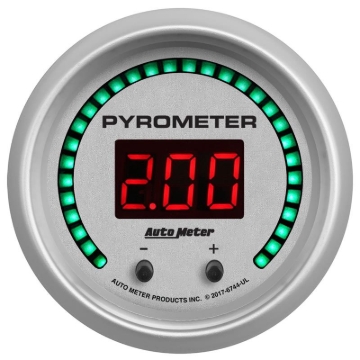 Picture of Autometer 52.4mm Silver Two Channel 0-2000 Degree Pyrometer (EGT) Ultra-Lite Elite Digital Gauge