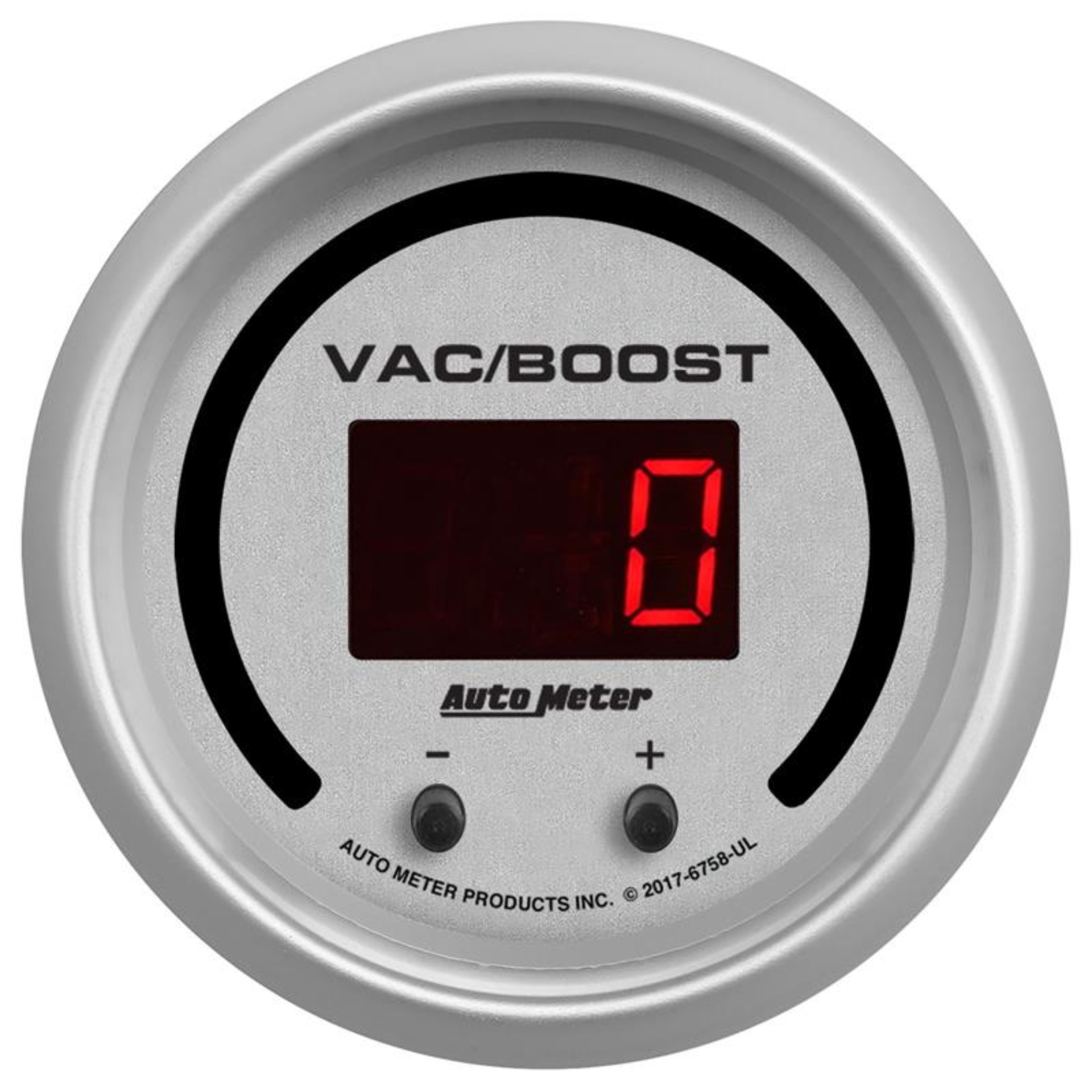 Picture of Autometer 52.4mm Silver Switchable 0-1600 PSI/0-110 BAR Vacuum/Boost Ultra-Lite Elite Digital Gauge