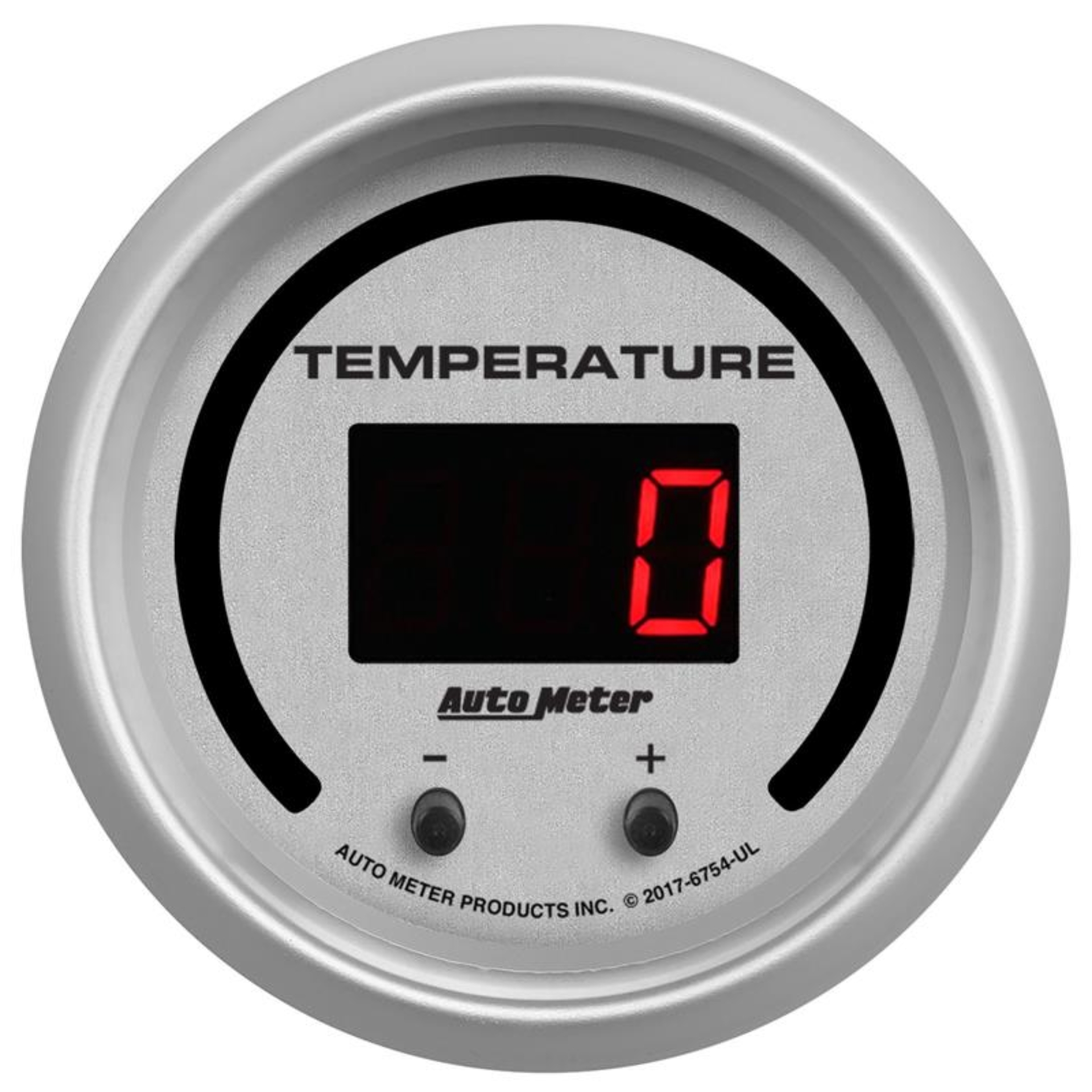 Picture of Autometer 52.4mm Silver Switchable 60-340 Degrees F/40-170 Degrees C Ultra-Lite Elite Digital Gauge