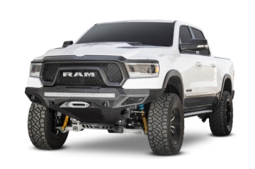Picture of Addictive Desert Designs 2019 Ram Rebel 1500 Stealth Fighter Fr Bumper w/Winch&Parking Sensor Mounts