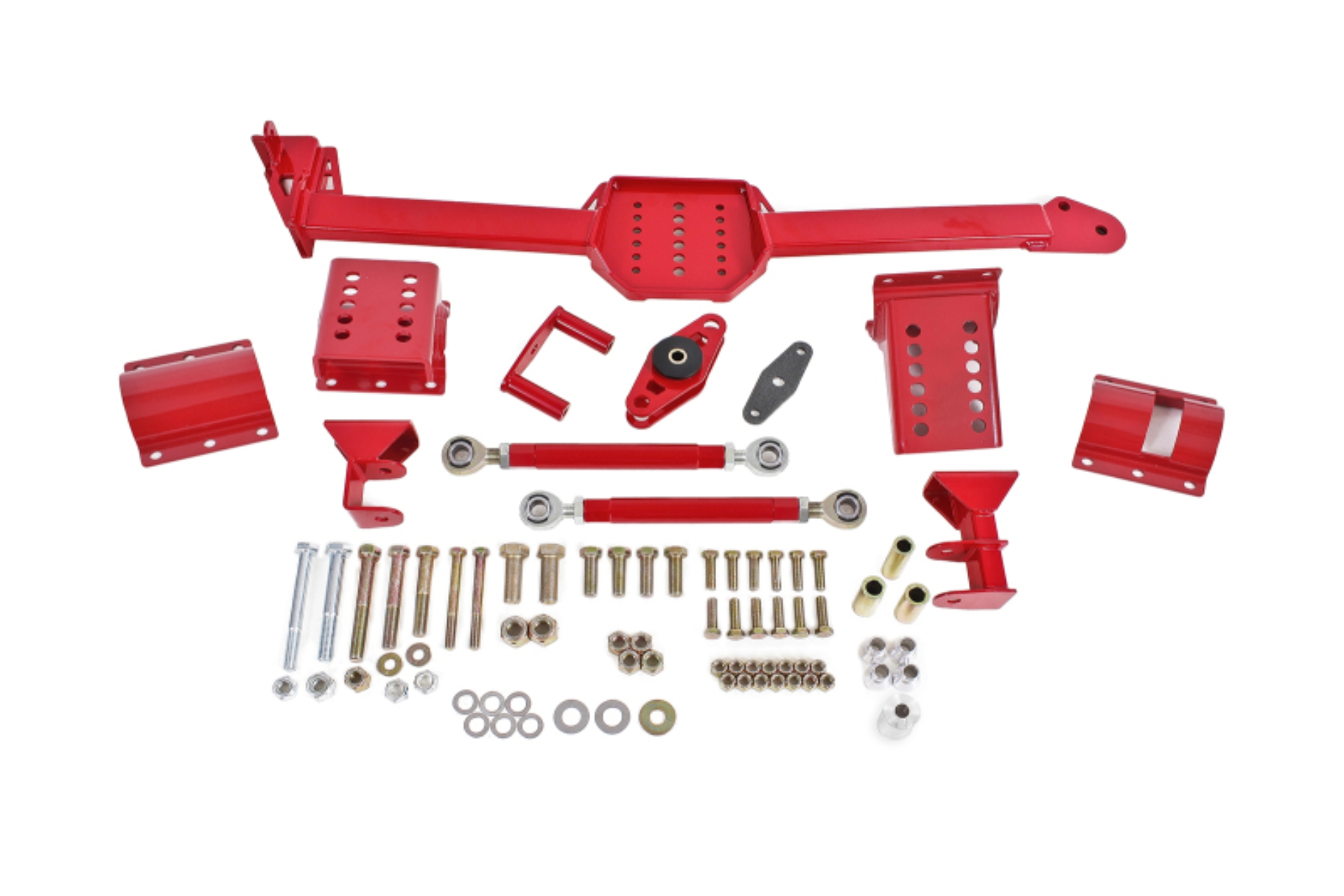 Picture of BMR 05-14 S197 Mustang Body Mount Watts Link Rod End/Poly w/ Adj. Axle Clamps - Red