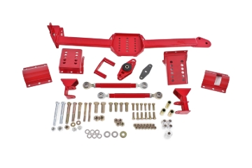 Picture of BMR 05-14 S197 Mustang Body Mount Watts Link Rod End/Poly w/ Adj. Axle Clamps - Red