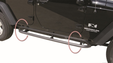 Picture of Rampage 2007-2018 Jeep Wrangler(JK) Srs Side Bar Rockerguard Step - Black