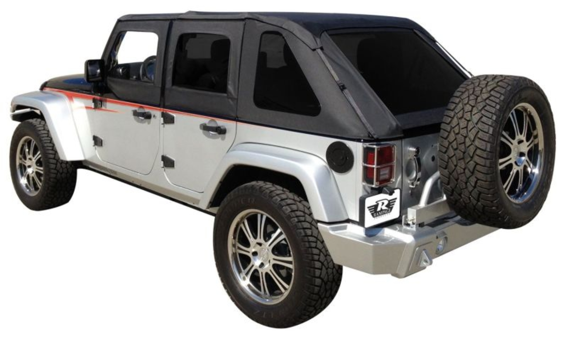 Picture of Rampage 2007-2018 Jeep Wrangler(JK) Unlimited Frameless Soft Top Kit - Black Diamond