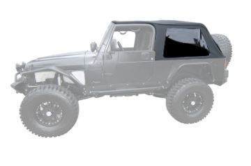 Picture of Rampage 2004-2006 Jeep Wrangler(TJ) LJ Unlimited Frameless Soft Top Kit - Black Diamond