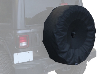 Picture of Rampage 2018-2019 Jeep Wrangler(JL) Sport 2-Door Tire Cover w/Cam Slot 33in -35in - Black