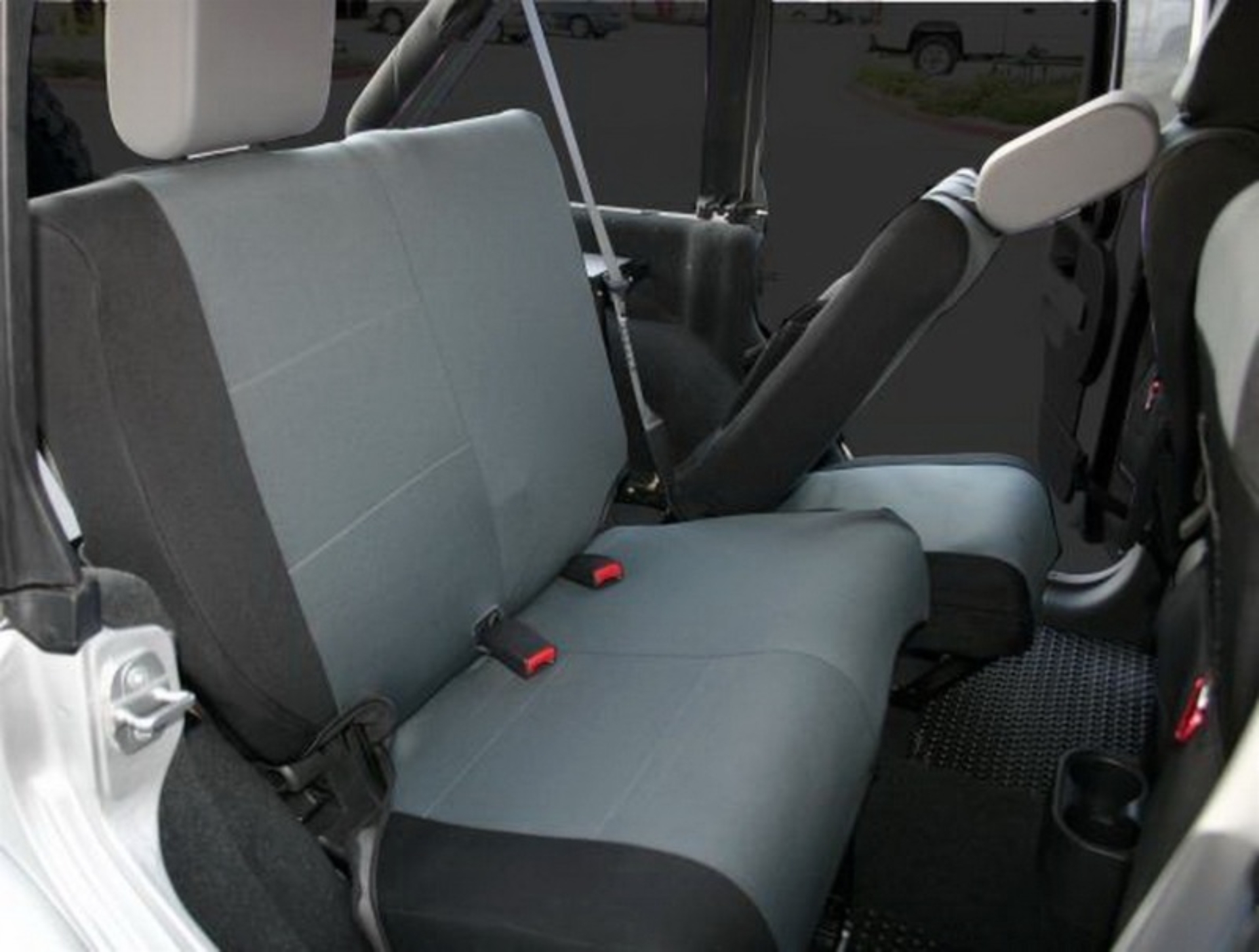 Picture of Rampage 2007-2018 Jeep Wrangler(JK) Unlimited Custom Fit Seat Cover - Black/Grey