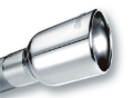 Picture of Borla Universal Polished Tip Single Round Rolled Angle-Cut w/Clamp (inlet 2 1/2in. Outlet 4 x 4in) *