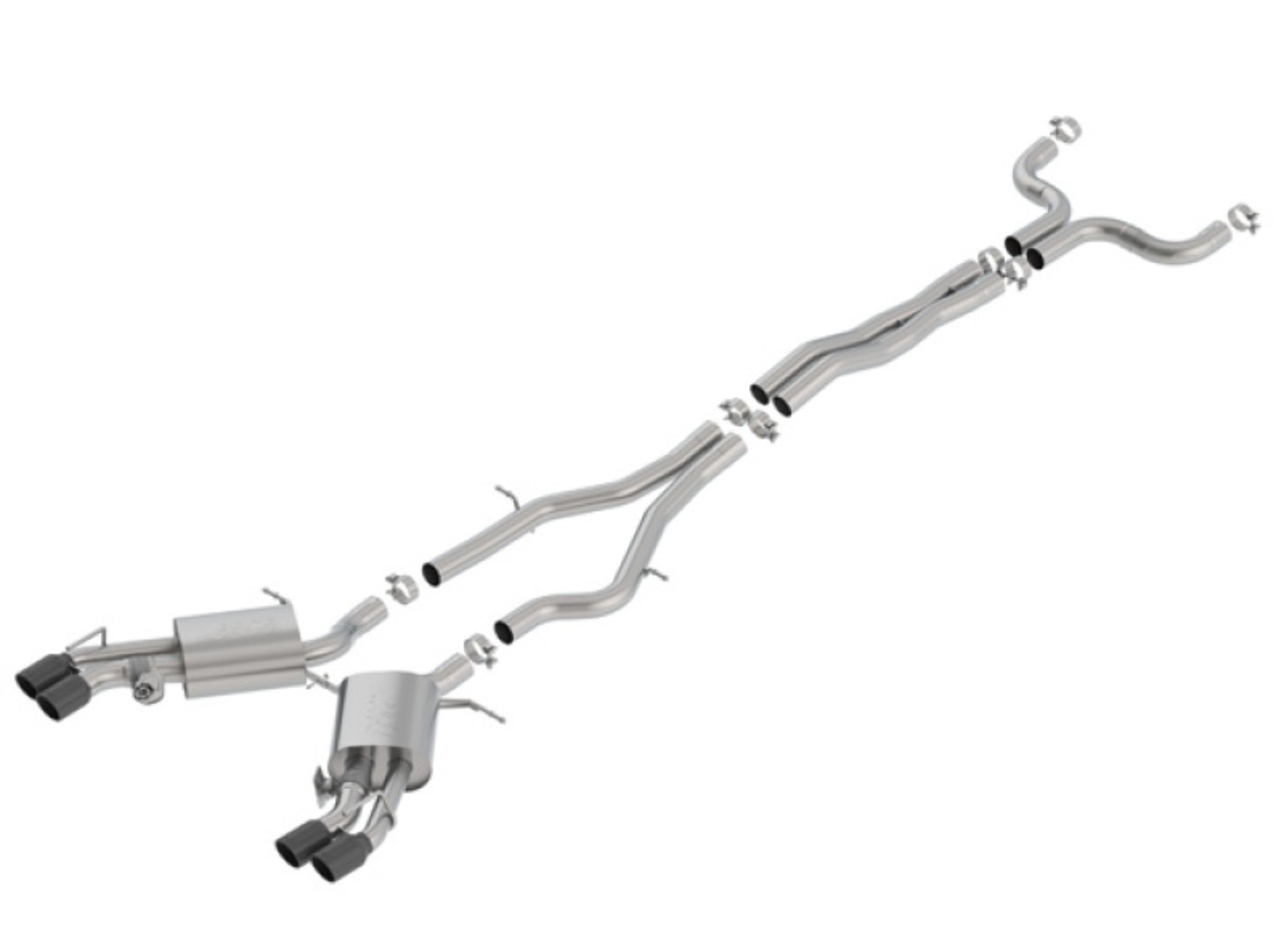 Picture of Borla 16-18 Cadillac CTS-V 6.2L V8 2.75in Diameter S Type Catback Exhaust w/ Valves Black Chrome Tip