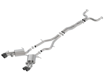 Picture of Borla 16-18 Cadillac CTS-V 6.2L V8 2.75in Diameter S Type Catback Exhaust w/ Valves Black Chrome Tip