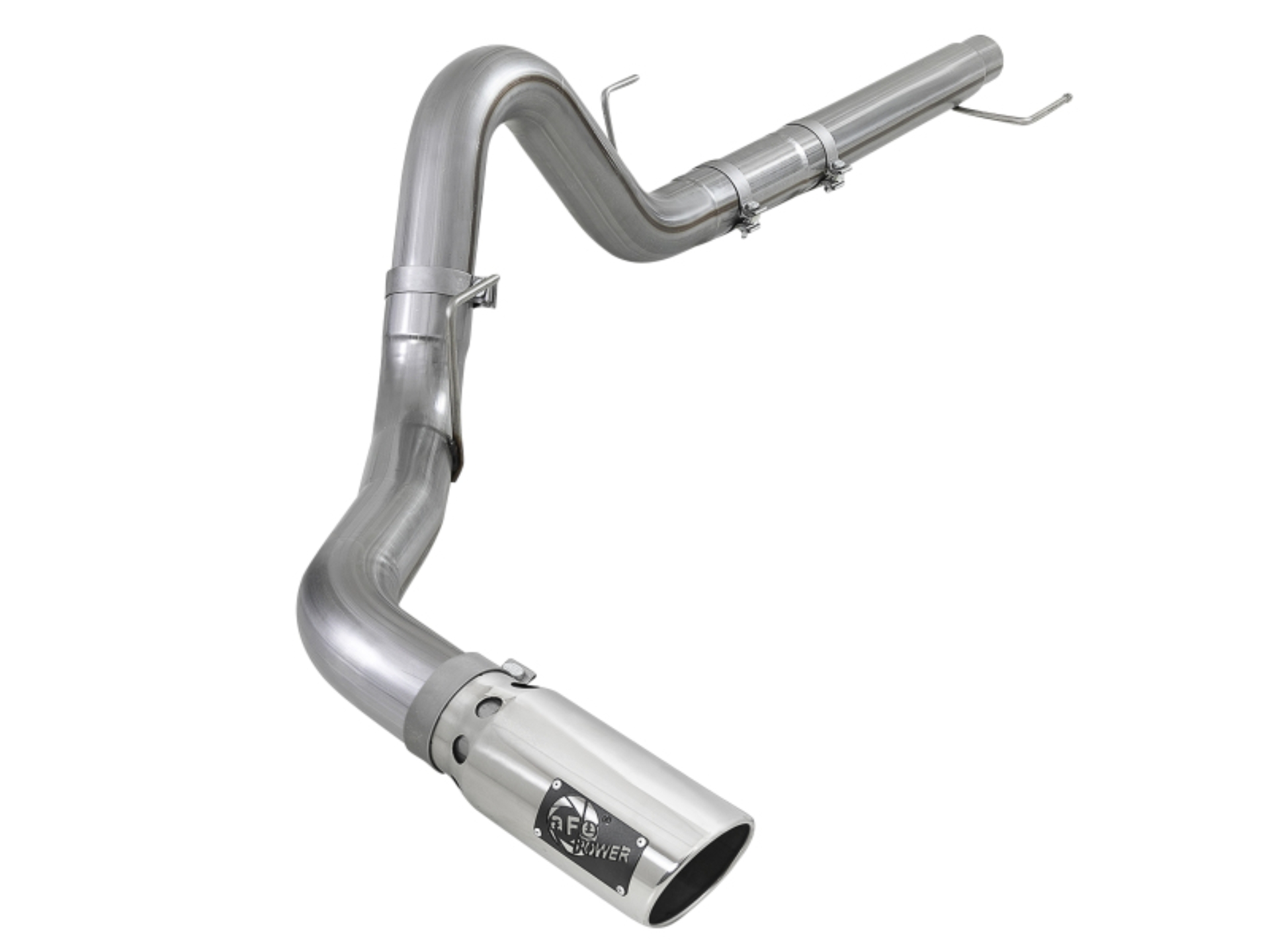 Picture of aFe Large Bore-HD 4in 409 SS DPF-Back Exh 18-19 Ford F-150 V6-3.0L (td) w/ Polished Tip