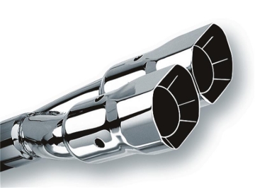Picture of Borla Universal Polished Tip Dual Square Angle-Cut Intercooled (inlet 2 1/2in. Outlet 2 7/8 x 3 3/8i