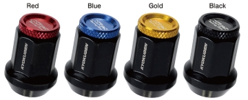 Picture of Project Kics Kyokugen Lug Nut Set (20) 12x1.50 Black Aluminum w/Black Cap