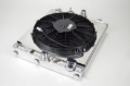 Picture of CSF Universal Half Radiator w/-16AN & Slip-On Fittings/12in SPAL Fan & Shroud