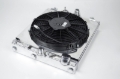 Picture of CSF Universal Half Radiator w/-16AN & Slip-On Fittings/12in SPAL Fan & Shroud