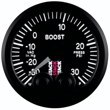 Picture of Autometer Stack Instruments 52mm -30INHG To +30PSI Pro Control Boost Pressure Gauge - Black
