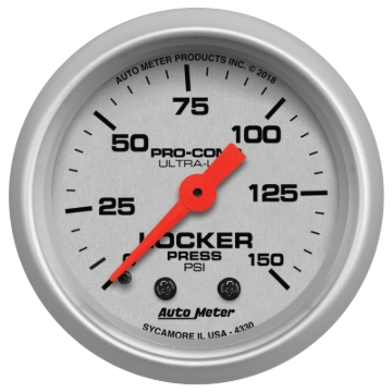 Picture of Autometer Ultra-Lite 2-1/16in 150 PSI Mechanical Air Locker Gauge