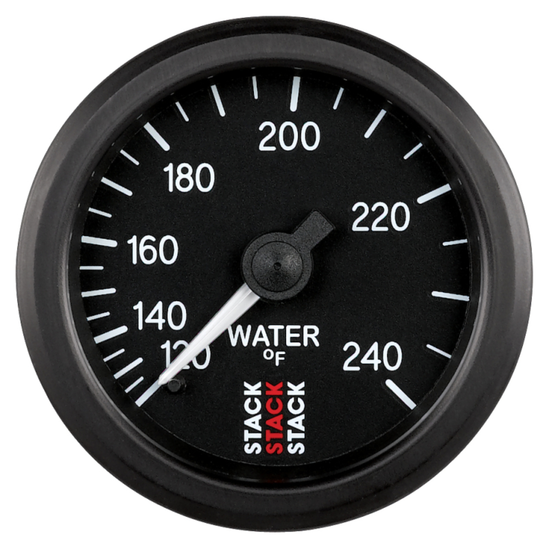 Picture of Autometer Stack 52mm 120-240 Deg F 1/2in Npt (M) Mechanical Water Temp Gauge - Black