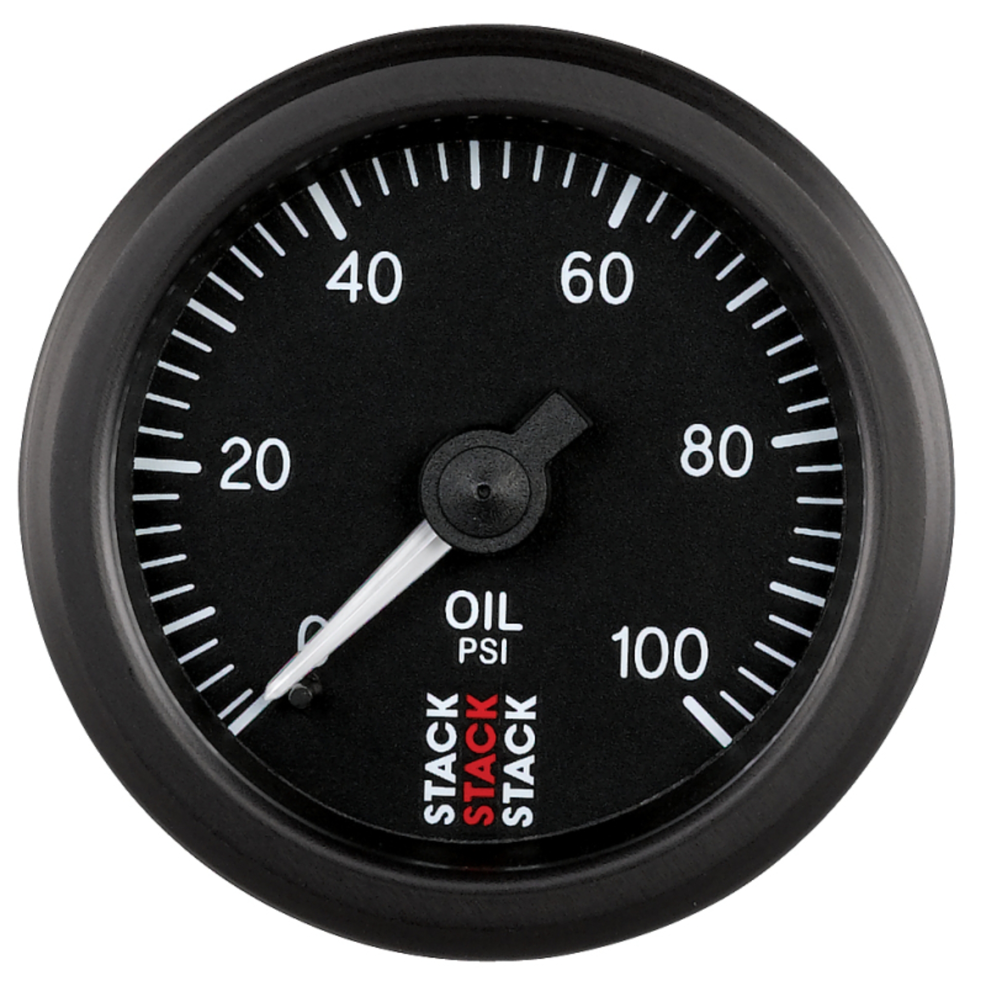 Picture of Autometer Stack 52mm 0-100 PSI 1/8in NPTF (M) Mechanical Oil Pressure Gauge - Black