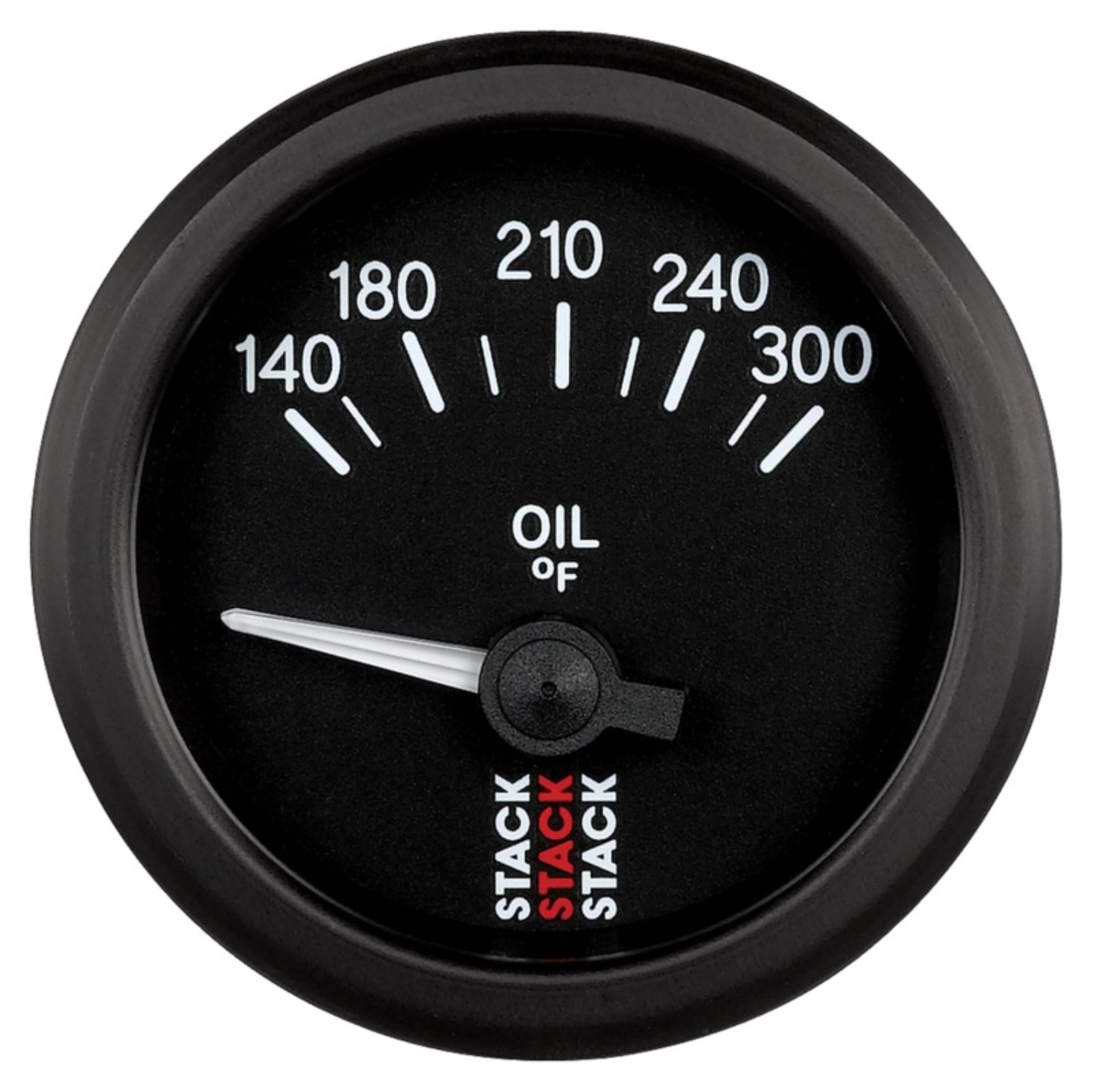 Picture of Autometer Stack 52mm 140-300 Deg F 1/8in NPTF Electric Oil Temp Gauge - Black