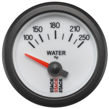 Picture of Autometer Stack 52mm 100-250 Deg F 1/8in NPTF Electric Water Temp Gauge - White