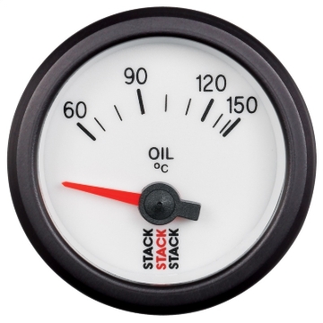 Picture of Autometer Stack 52mm 60-150 Deg C M10 Male Electric Oil Temp Gauge - White