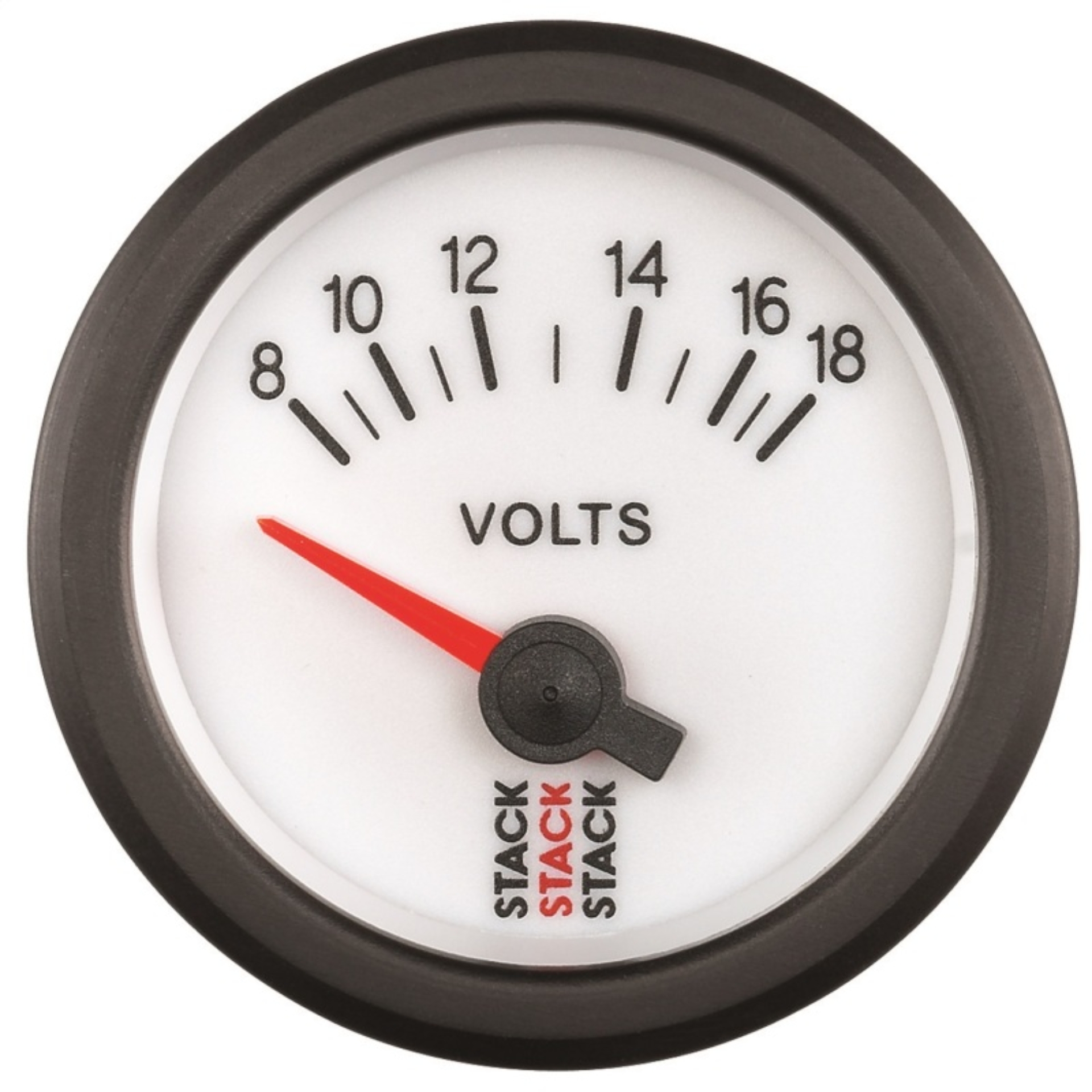 Picture of Autometer Stack 52mm 8-18V Electric Battery Voltage Gauge - White