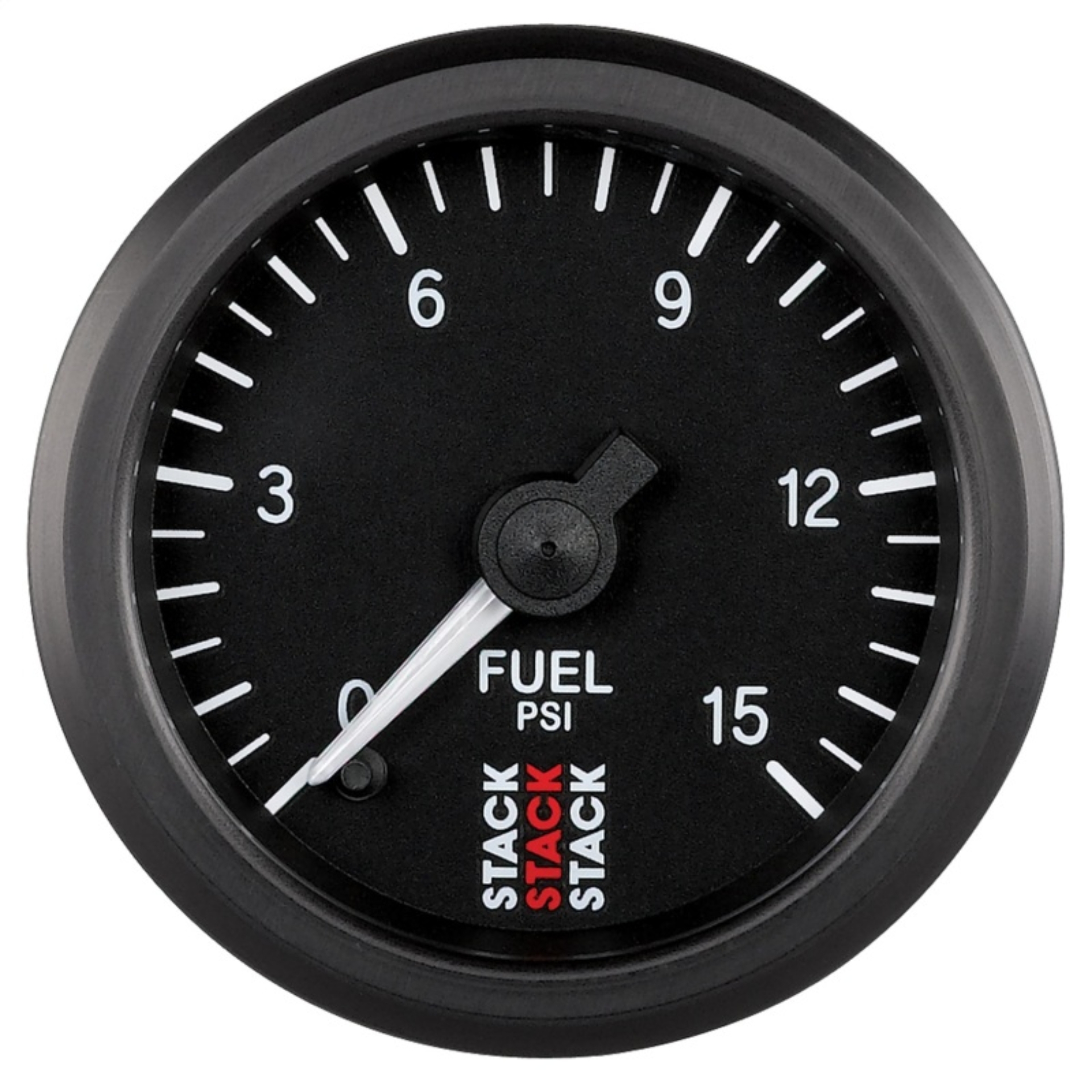 Picture of Autometer Stack 52mm 0-15 PSI 1/8in NPTF Male Pro Stepper Motor Fuel Pressure Gauge - Black