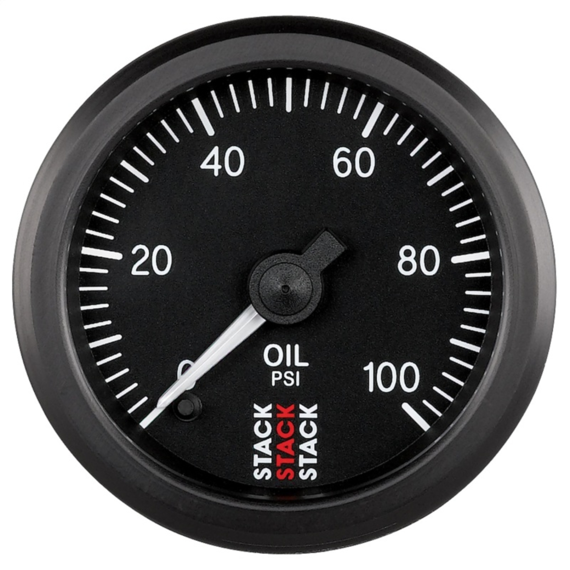 Picture of Autometer Stack 52mm 0-100 PSI 1/8in NPTF Male Pro Stepper Motor Oil Pressure Gauge - Black