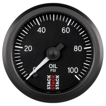 Picture of Autometer Stack 52mm 0-100 PSI 1/8in NPTF Male Pro Stepper Motor Oil Pressure Gauge - Black