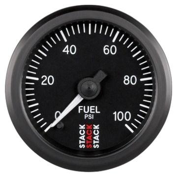 Picture of Autometer Stack 52mm 0-100 PSI 1/8in NPTF Male Pro Stepper Motor Fuel Pressure Gauge - Black