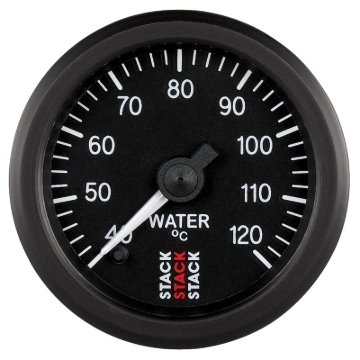 Picture of Autometer Stack 52mm 40-120 Deg C 1/8in NPTF Male Pro Stepper Motor Water Temp Gauge - Black