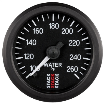 Picture of Autometer Stack 52mm 100-260 Deg F 1/8in NPTF Male Pro Stepper Motor Water Temp Gauge - Black