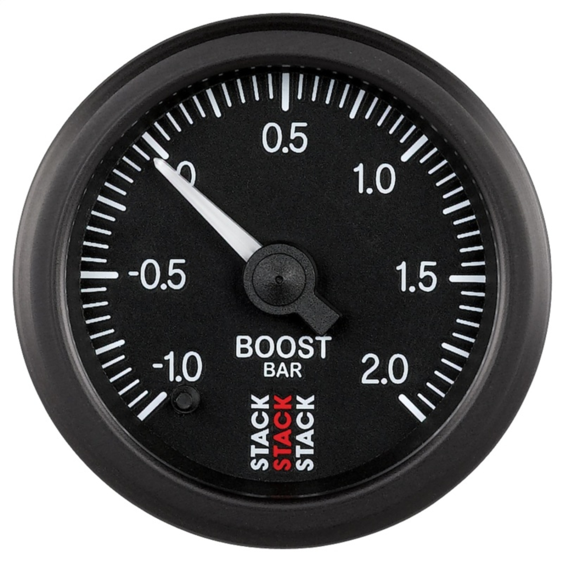 Picture of Autometer Stack 52mm -1 to +2 Bar (Incl T-Fitting) Pro Stepper Motor Boost Pressure Gauge - Black