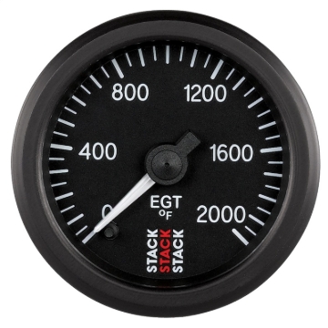 Picture of Autometer Stack 52mm 0-2000 Deg F Pro Stepper Motor Exhaust Gas Temp Gauge - Black