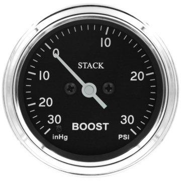 Picture of Autometer Stack 52mm -30INHG to +30 PSI (Incl T-Fitting) Pro Step Motor Boost Press Gauge - Classic