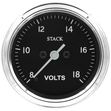 Picture of Autometer Stack 52mm 8-18V Pro Stepper Motor Battery Voltage Gauge - Classic
