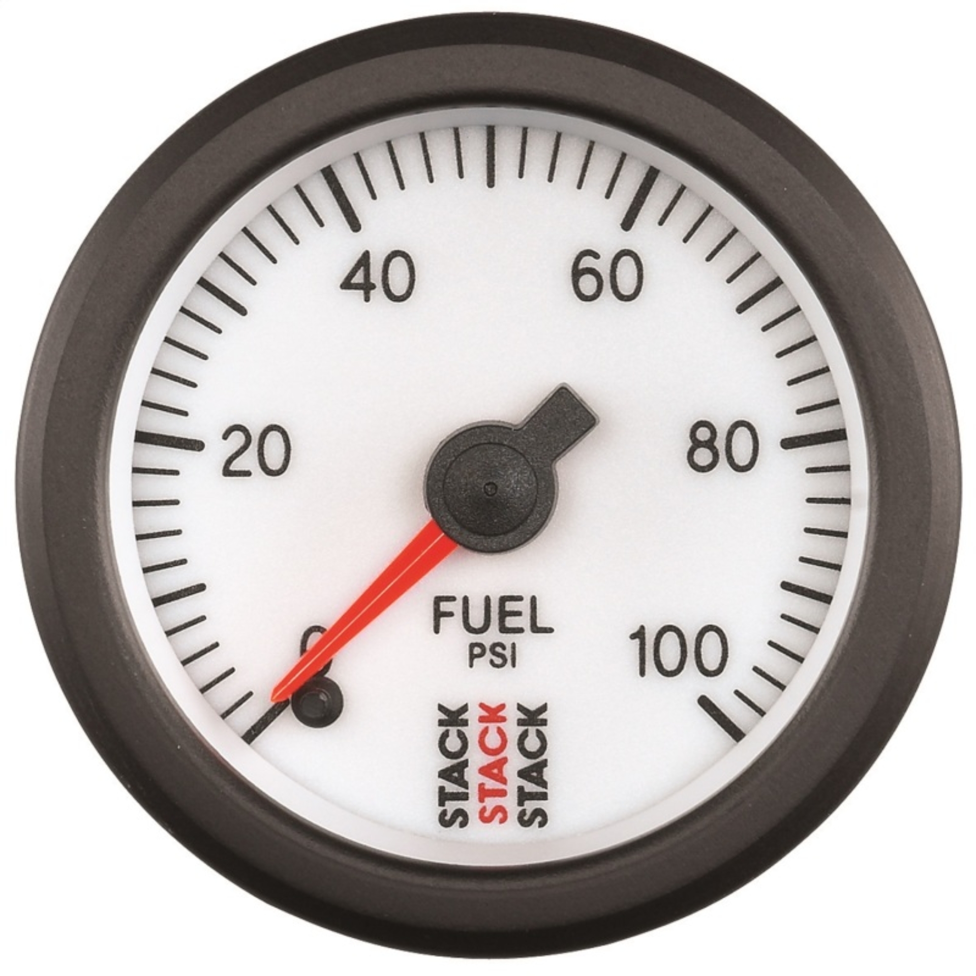 Picture of Autometer Stack 52mm 0-100 PSI 1/8in NPTF Male Pro Stepper Motor Fuel Pressure Gauge - White